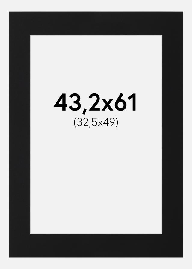 Passepartout Svart Standard (Hvit kjerne) 43,2x61 cm (32,5x49)