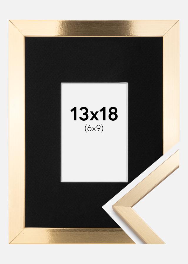 Ramme Trendy Gull 13x18 cm - Passepartout Svart 7x10 cm