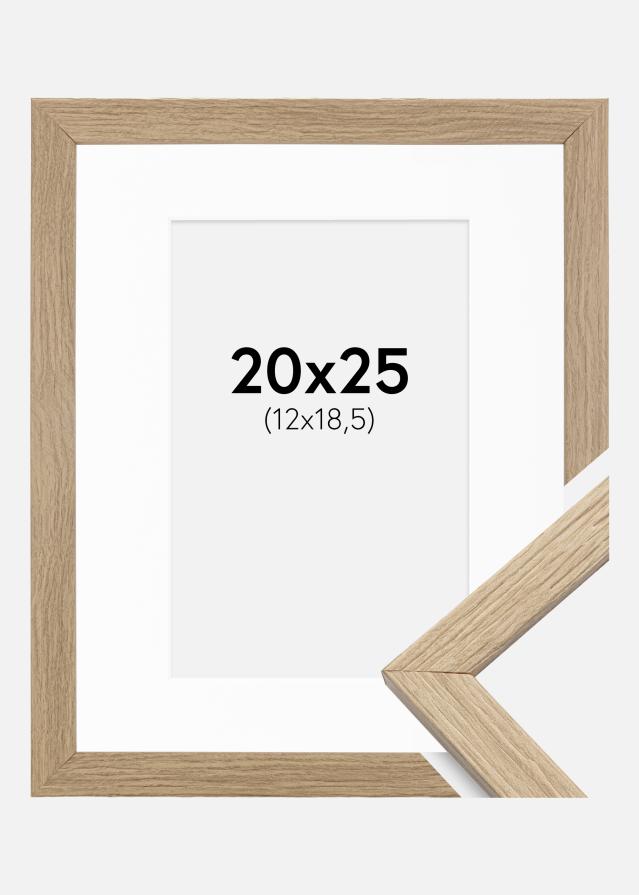 Ramme Stilren Eik 20x25 cm - Passepartout Hvit 13x19,5 cm