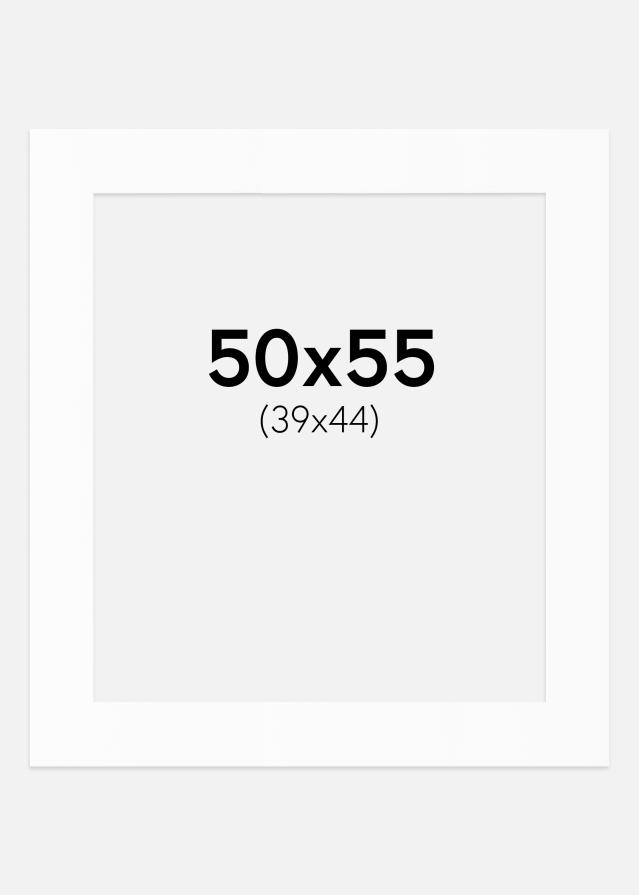 Passepartout Hvit Standard (Hvit kerne) 50x55 cm (39x44)