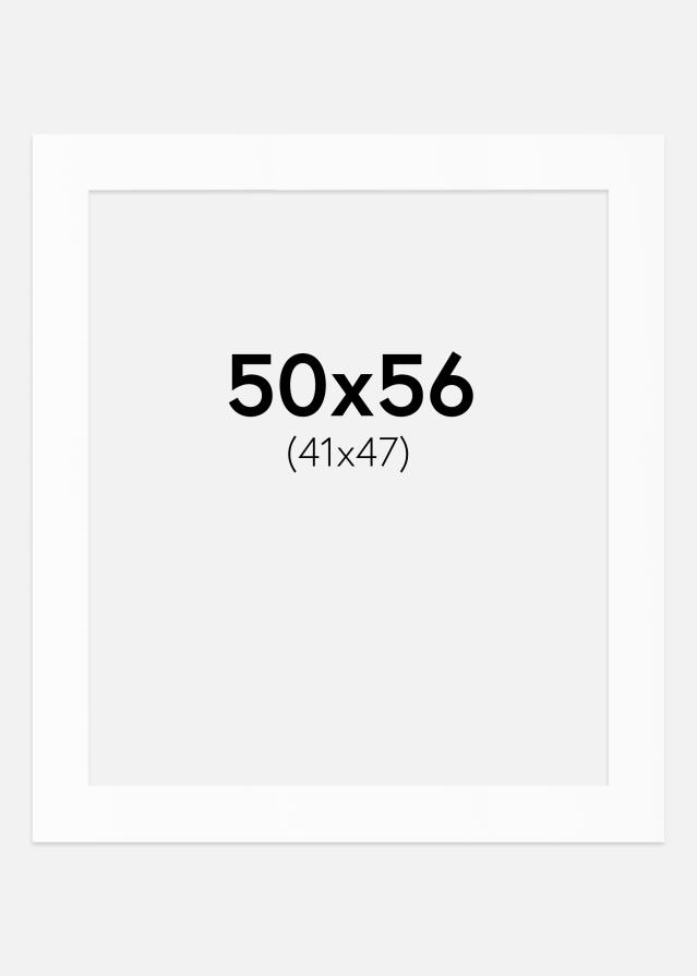 Passepartout Hvit Standard (Hvit kerne) 50x56 cm (41x47)