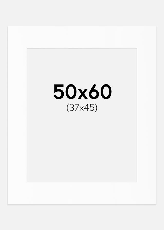 Passepartout Hvit Standard (Hvit kerne) 50x60 cm (37x45)