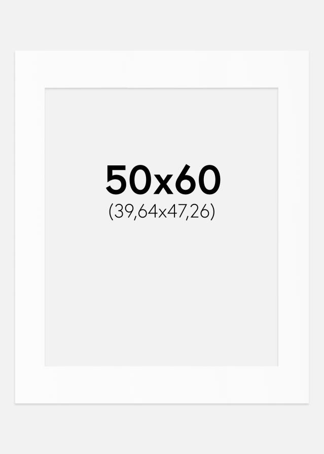 Passepartout Hvit Standard (Hvit kerne) 50x60 cm (39,64x47,26)
