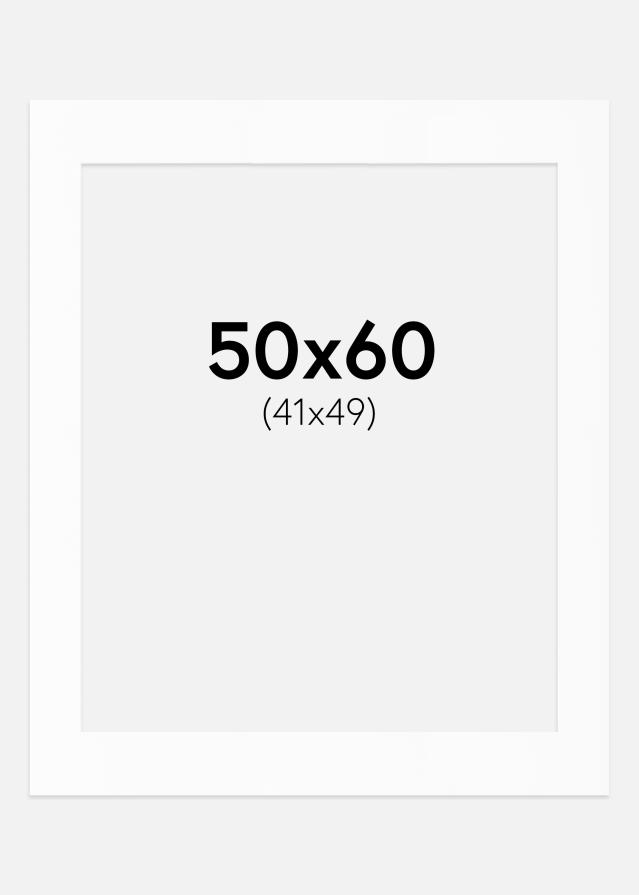 Passepartout Hvit Standard (Hvit kerne) 50x60 cm (41x49)