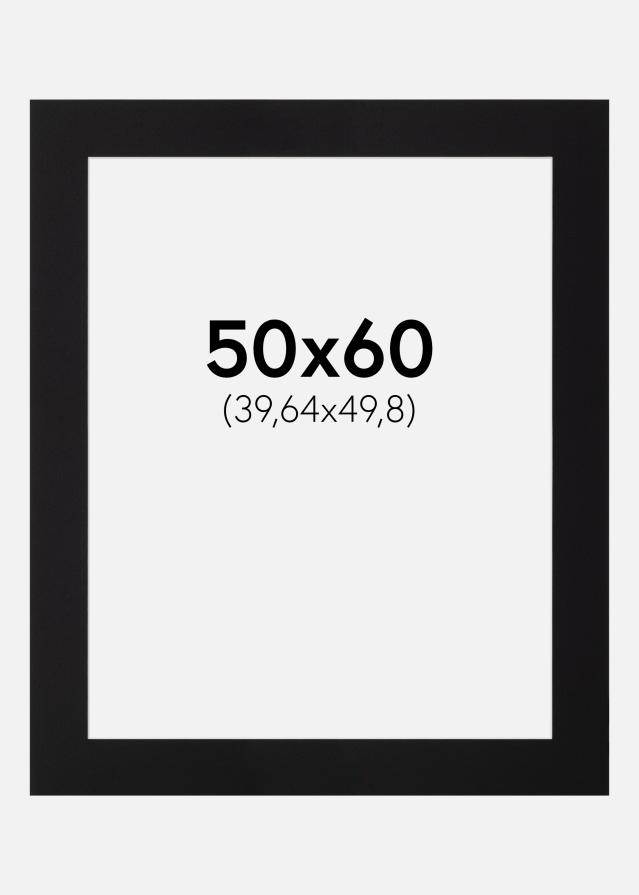 Passepartout Svart Standard (Hvit Kjerne) 50x60 cm (39,64x49,8)