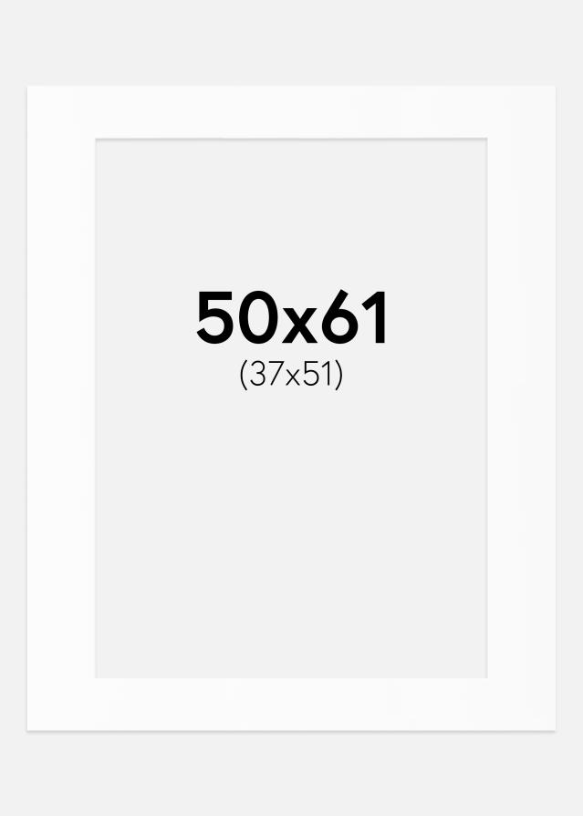 Passepartout Hvit Standard (Hvit kerne) 50x61 cm (37x51)