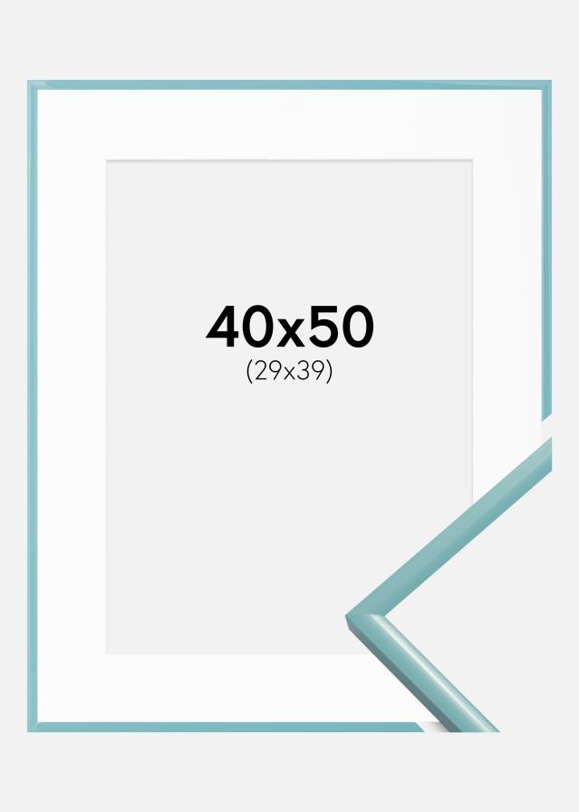Ramme New Lifestyle Turkis 40x50 cm - Passepartout Hvit 30x40 cm
