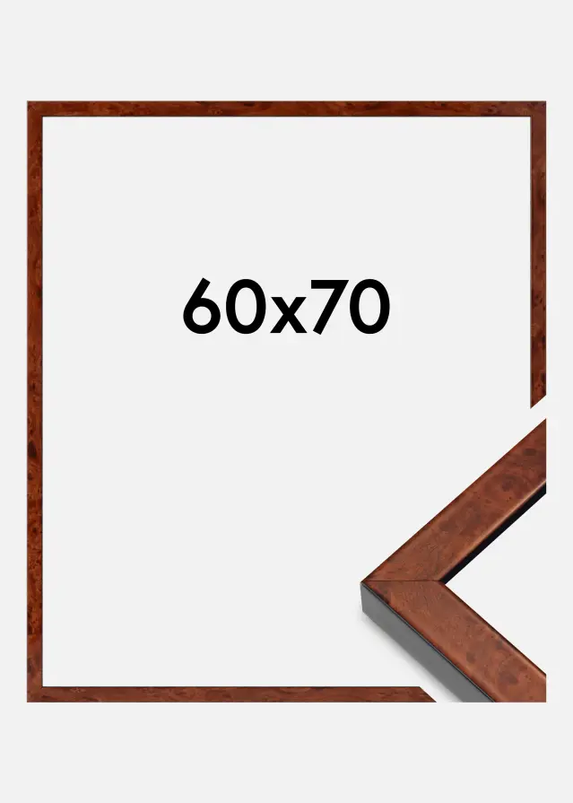 Ramme Hermes Akrylglass Burr Walnut 60x70 cm