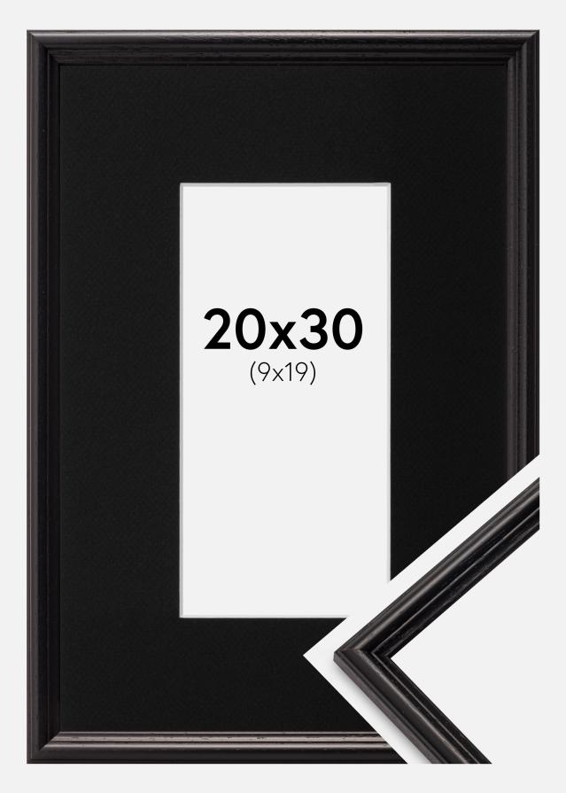 Ramme Horndal Svart 20x30 cm - Passepartout Svart 10x20 cm
