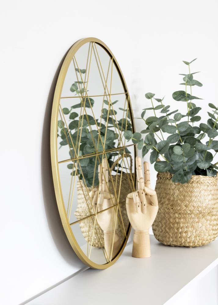 KAILA Rundt Speil Triangles - Gull 55 cm Ø