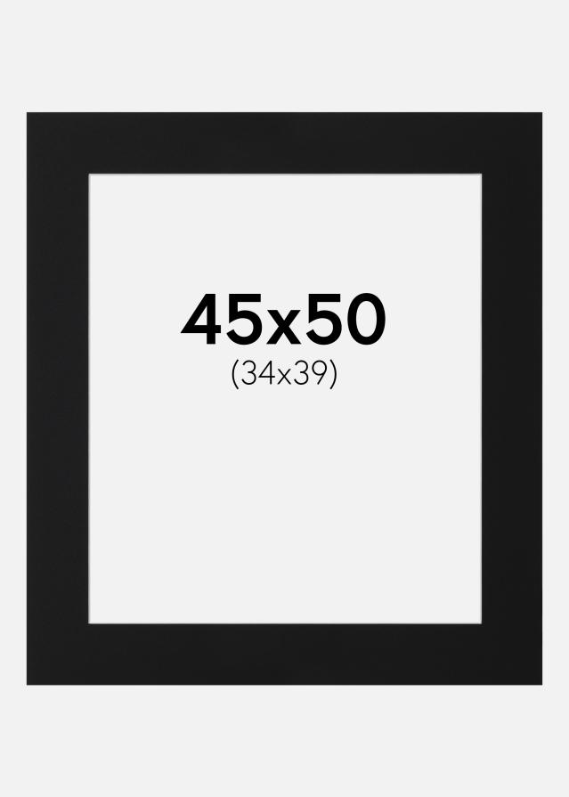Passepartout Svart Standard (Hvit kjerne) 45x50 cm (34x39)