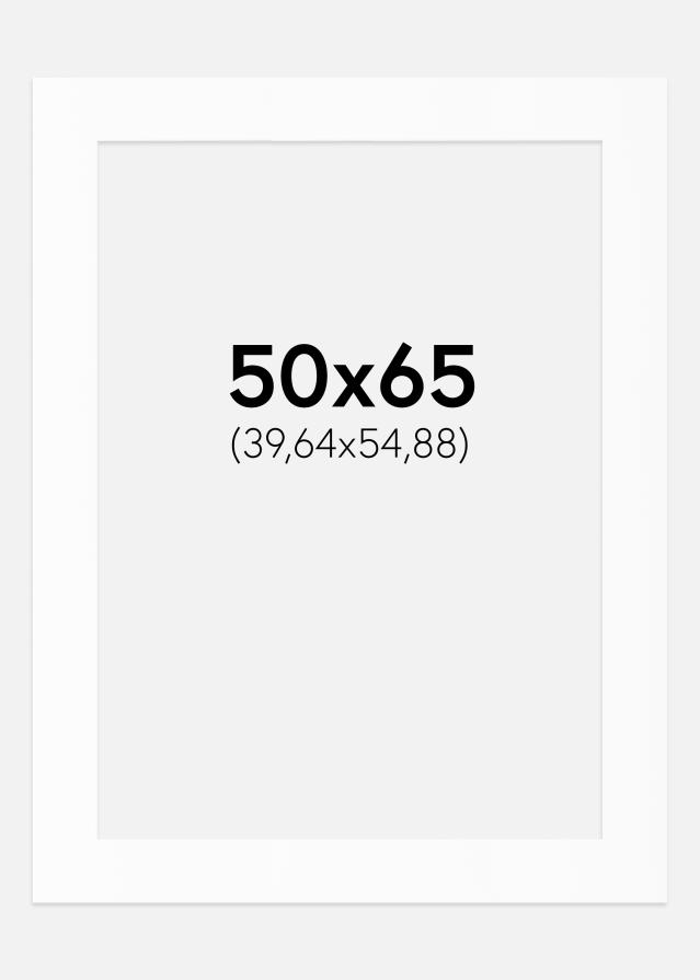 Passepartout Hvit Standard (Hvit kerne) 50x65 cm (39,64x54,88)