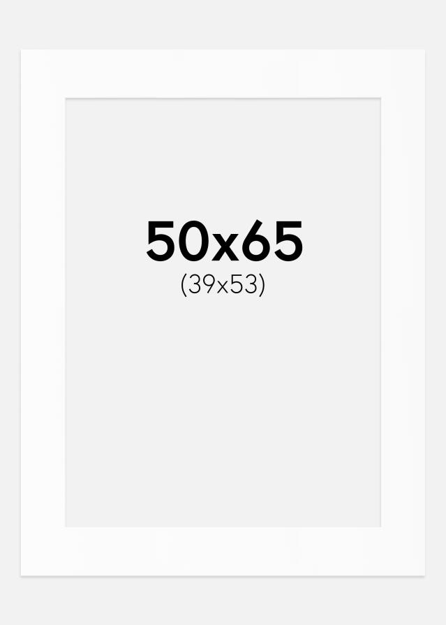Passepartout Hvit Standard (Hvit kerne) 50x65 cm (39x53)