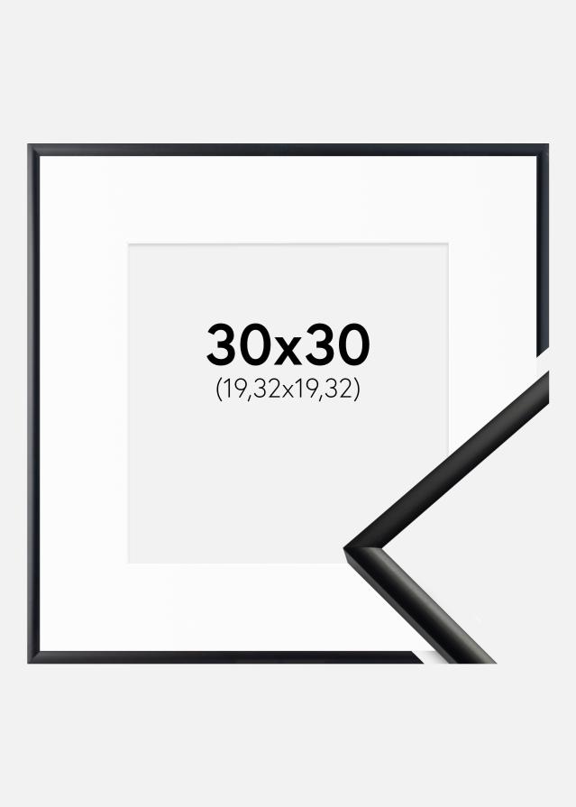 Ramme New Lifestyle Matt Svart 30x30 cm - Passepartout Hvit 8x8 inches