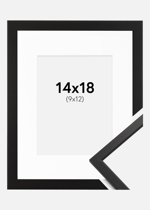 Ramme Edsbyn Svart 14x18 cm - Passepartout Hvit 10x13 cm