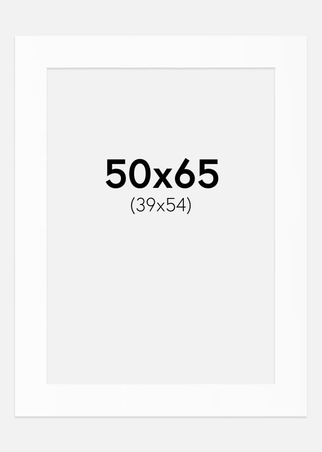 Passepartout Hvit Standard (Hvit kerne) 50x65 cm (39x54)