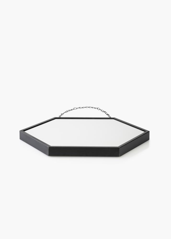 KAILA Speil Hex Chain - Svart 39x45 cm