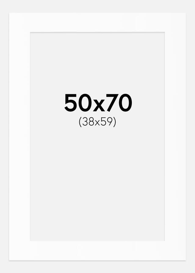 Passepartout Hvit Standard (Hvit kerne) 50x70 cm (38x59)
