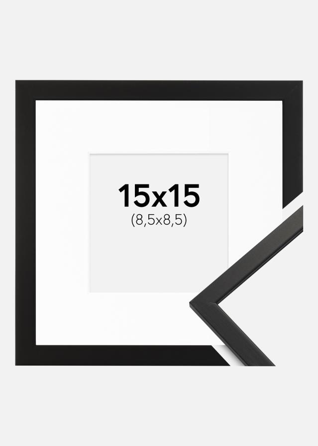 Ramme Edsbyn Svart 15x15 cm - Passepartout Hvit 9x9 cm
