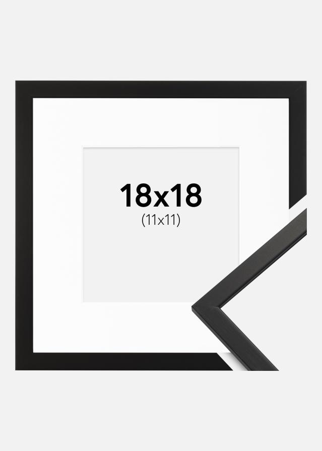 Ramme Edsbyn Svart 18x18 cm - Passepartout Hvit 12x12 cm