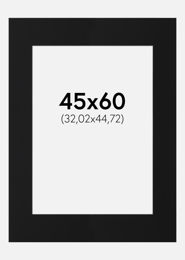 Passepartout Svart Standard (Hvit kjerne) 45x60 cm (32,02x44,72)