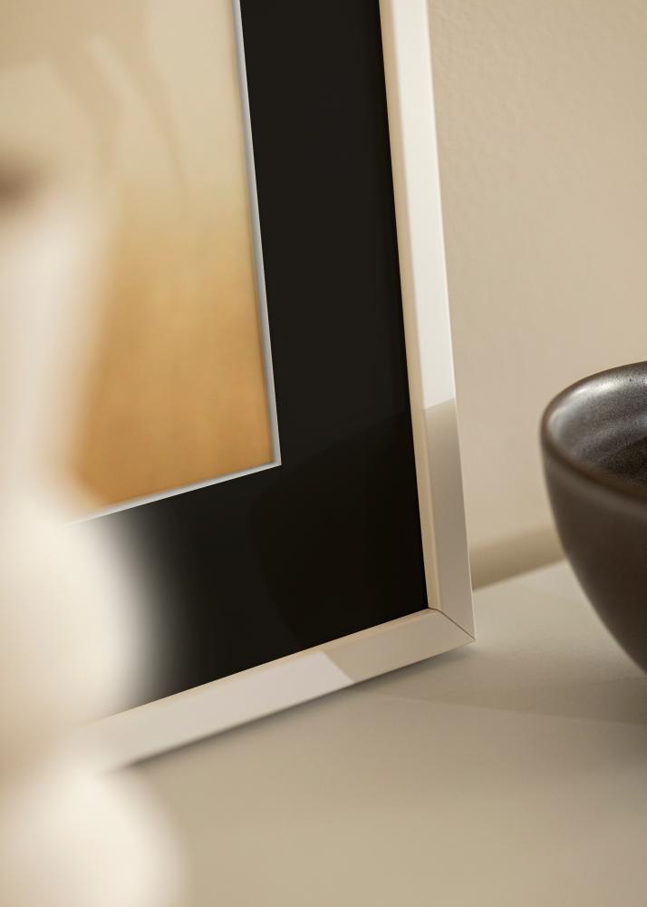 Ramme E-Line Hvit 30x40 cm - Passepartout Svart 21x29,7 cm (A4)