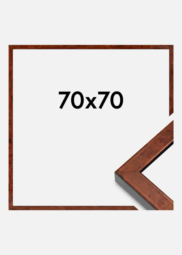 Ramme Hermes Akrylglass Burr Walnut 70x70 cm