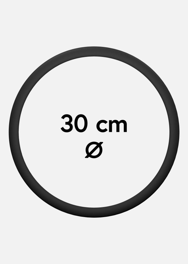 Rund Ramme Akrylglass Svart 30 cm Ø