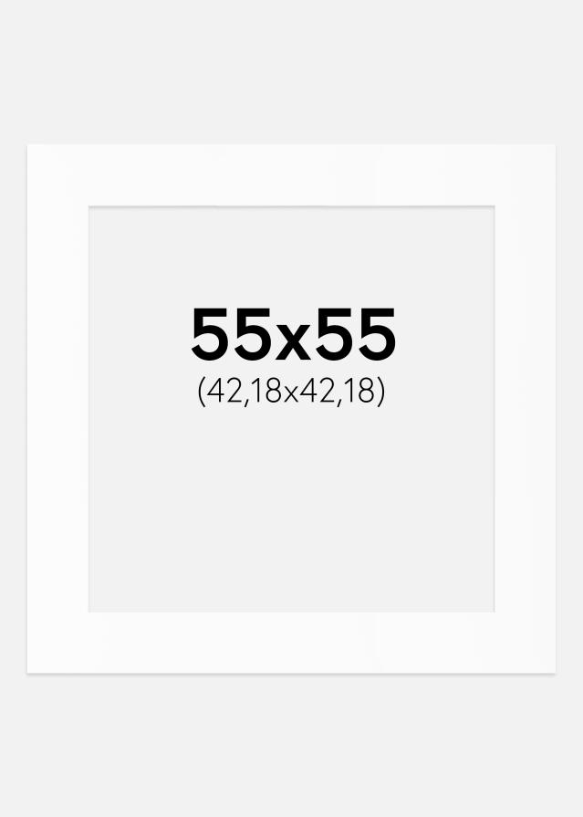 Passepartout Hvit Standard (Hvit kerne) 55x55 cm (42,18x42,18)