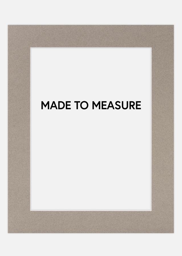 Passepartout Sandgrå (Hvit kjerne) - Målbestilt