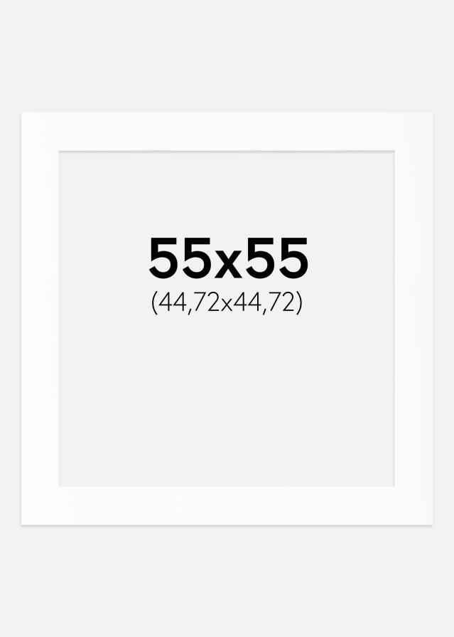 Passepartout Hvit Standard (Hvit kerne) 55x55 cm (44,72x44,72)