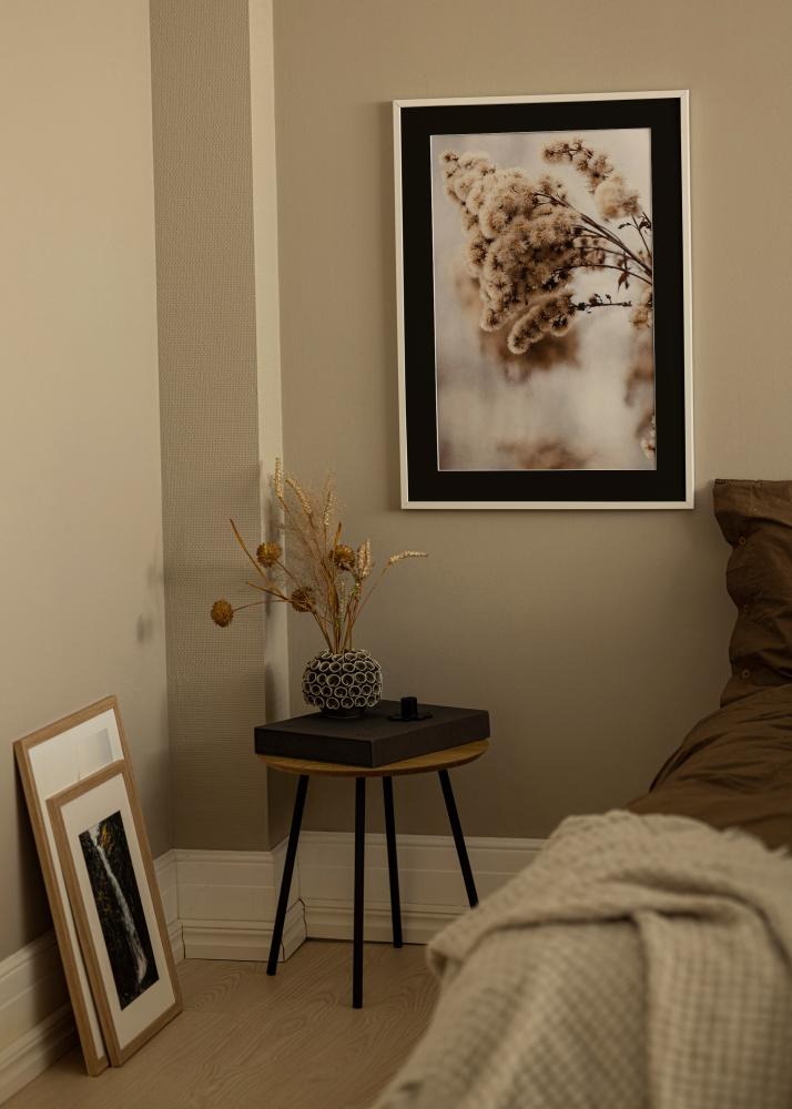 Ramme E-Line Hvit 30x40 cm - Passepartout Svart 21x29,7 cm (A4)