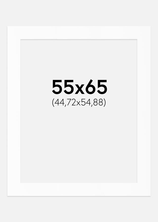 Passepartout Hvit Standard (Hvit kerne) 55x65 cm (44,72x54,88)