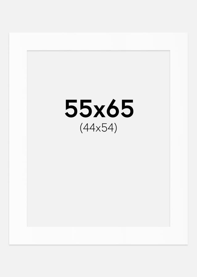 Passepartout Hvit Standard (Hvit kerne) 55x65 cm (44x54)