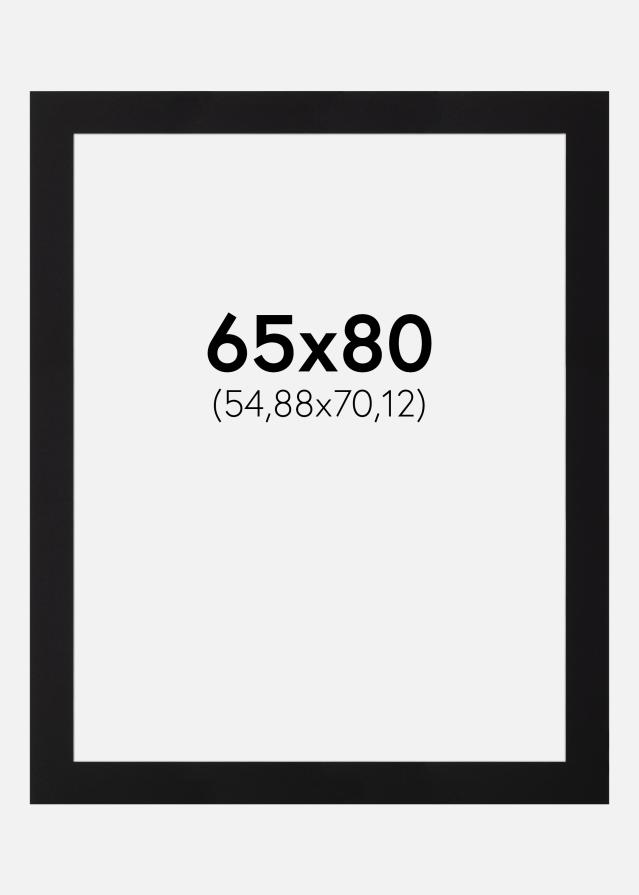 Passepartout Svart Standard (Hvit Kjerne) 65x80 cm (54,88x70,12)
