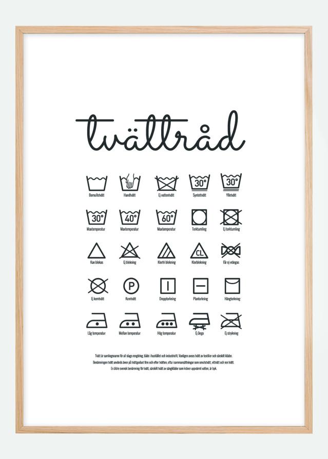 Tvättråd - Hvit Plakat