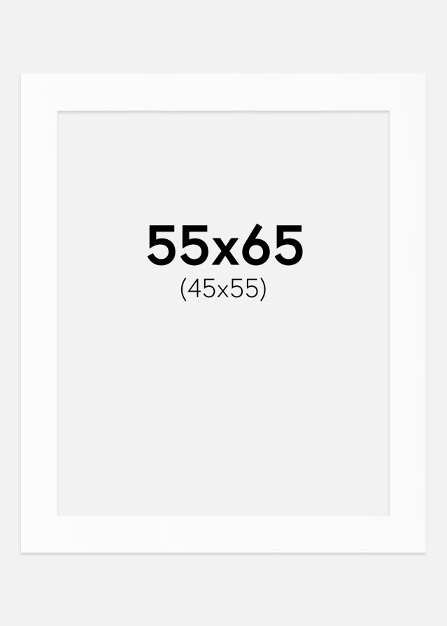 Passepartout Hvit Standard (Hvit kerne) 55x65 cm (45x55)