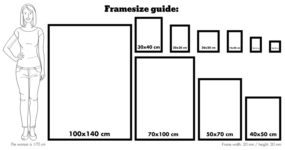 Ramme Amanda Box Blå - Valgfri størrelse