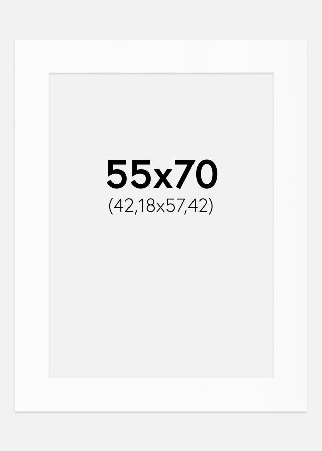 Passepartout Hvit Standard (Hvit kerne) 55x70 cm (42,18x57,42)