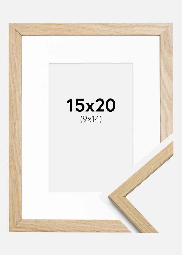 Ramme Edsbyn Eik 15x20 cm - Passepartout Hvit 10x15 cm