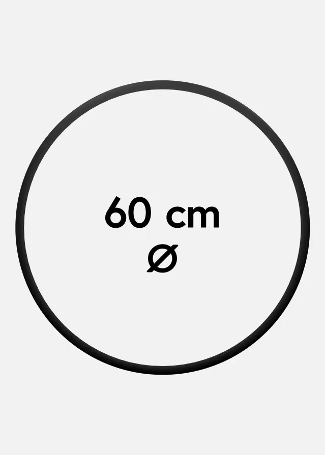 Rund Ramme Akrylglass Svart 60 cm Ø