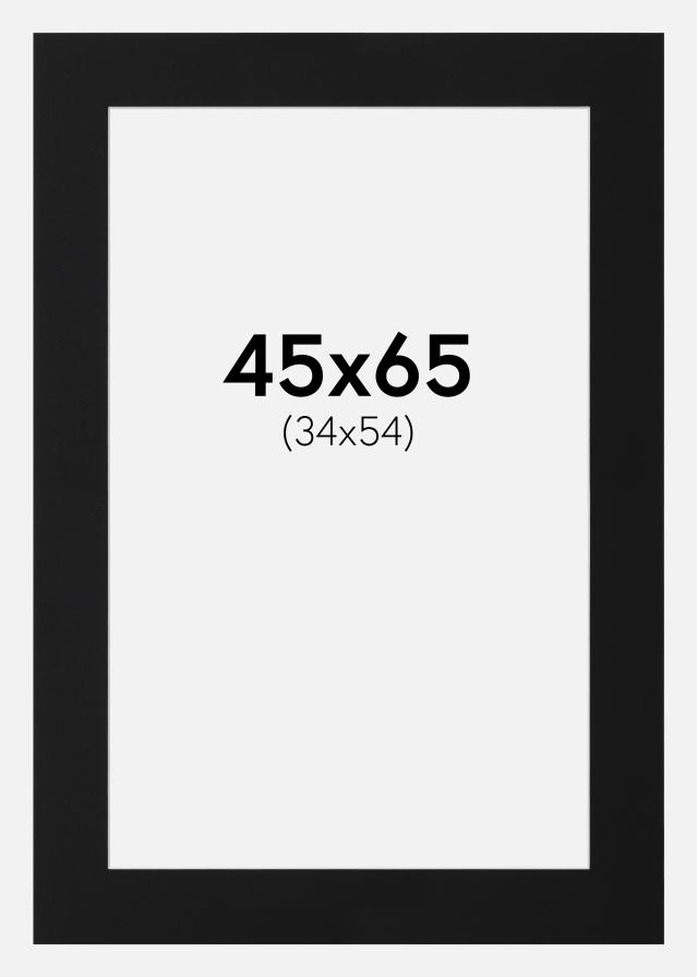 Passepartout Svart Standard (Hvit kjerne) 45x65 cm (34x54)