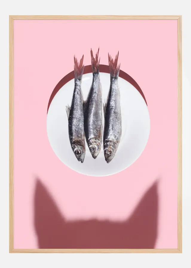 Cat wants fish Plakat