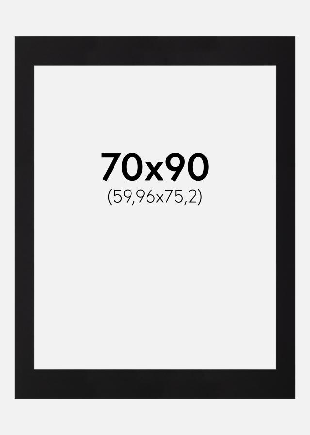 Passepartout Svart Standard (Hvit Kjerne) 70x90 cm (59,96x75,2)