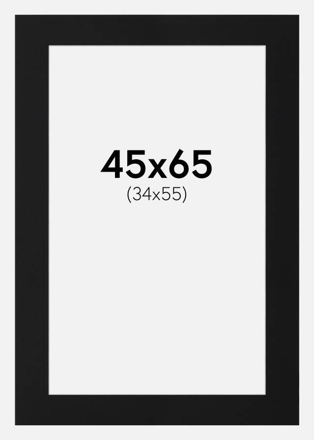 Passepartout Svart Standard (Hvit kjerne) 45x65 cm (34x55)
