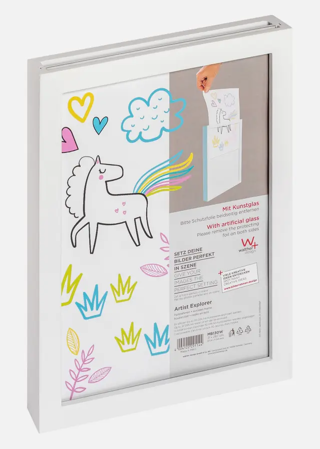 Ramme til Barnekunst Explorer Akrylglass Hvit A4