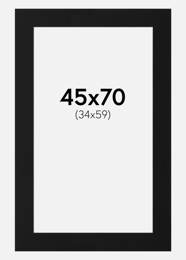 Passepartout Svart Standard (Hvit kjerne) 45x70 cm (34x59)