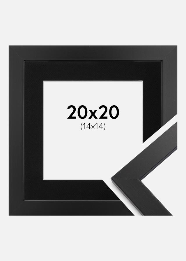 Ramme Black Wood 20x20 cm - Passepartout Svart 15x15 cm