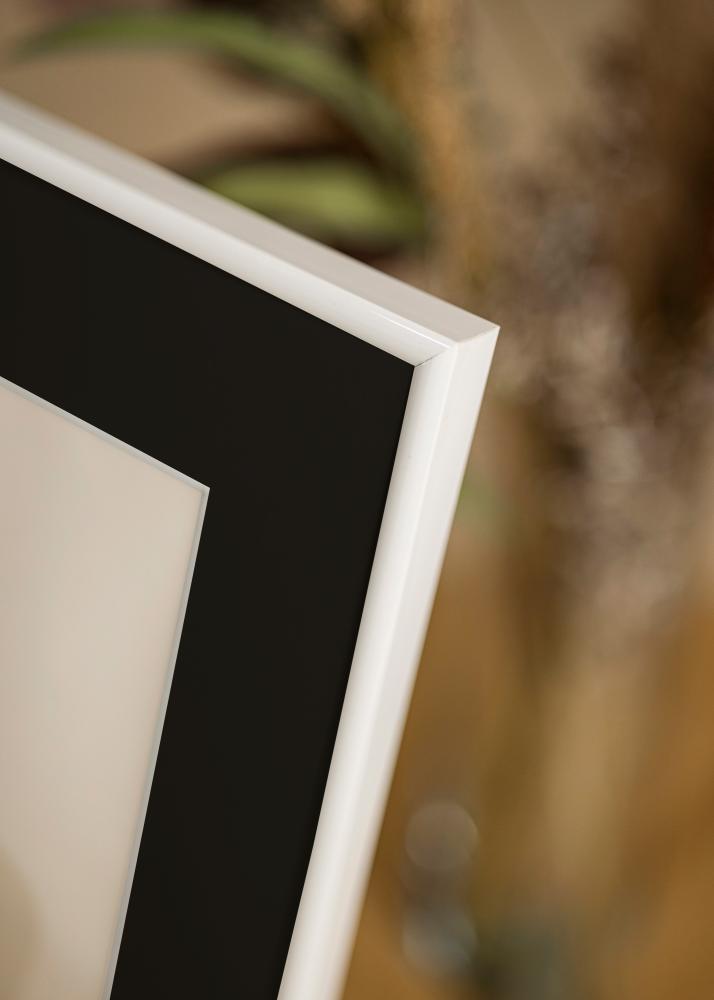 Ramme Victoria Hvit 13x18 cm - Passepartout Svart 9x12 cm