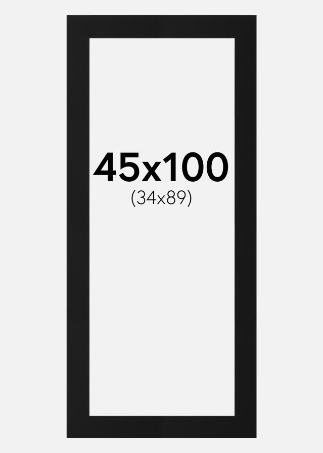 Passepartout Svart Standard (Hvit kjerne) 45x100 cm (34x89)